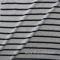 Printed Stretchy Fabric for Shirt or Garment Black White Stripes Pattern Loose Knitted Single Jersey Fabric